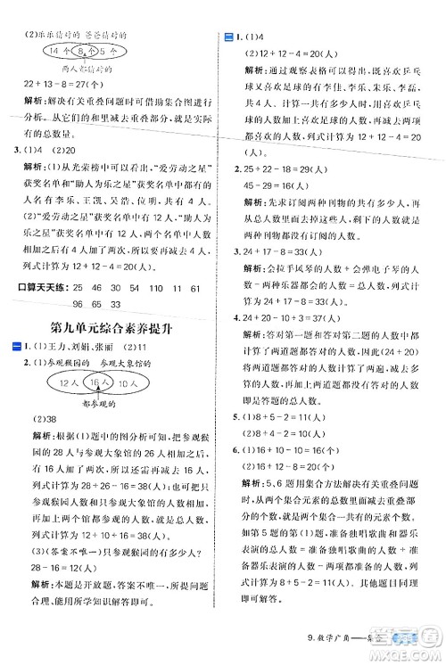 南方出版社2024秋学缘教育核心素养天天练三年级数学上册人教版答案