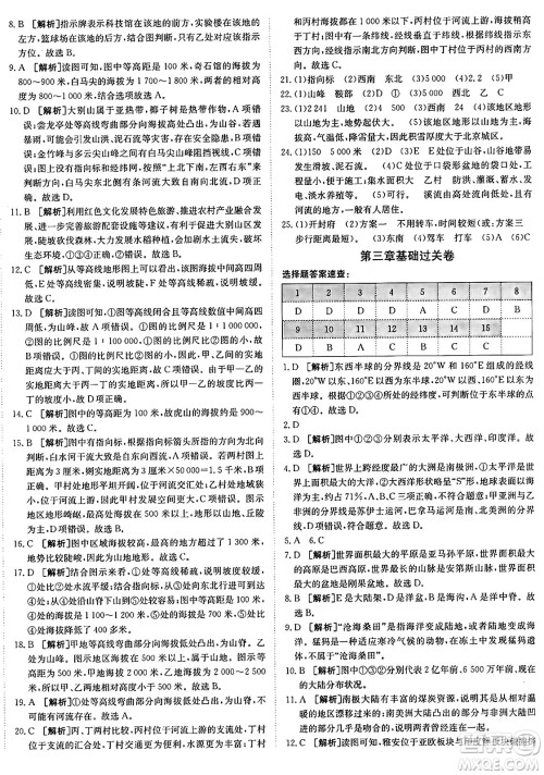 新疆青少年出版社2024年秋神龙教育期末考向标全程跟踪突破测试卷七年级地理上册人教版答案