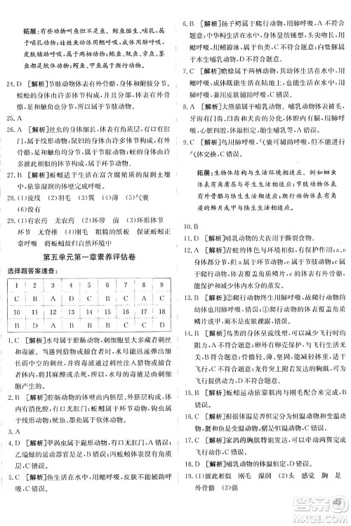 新疆青少年出版社2024年秋神龙教育期末考向标全程跟踪突破测试卷八年级生物上册人教版答案 新疆青少年出版社2024年秋神龙教育期末考向标全程跟踪突破测试卷八年级生物上册人教版答案