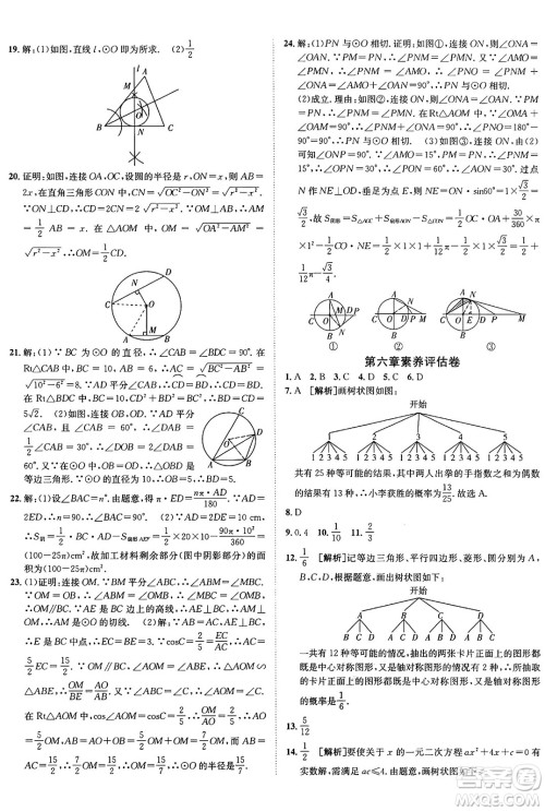 新疆青少年出版社2025年秋神龙教育期末考向标全程跟踪突破测试卷九年级数学全一册鲁教版答案