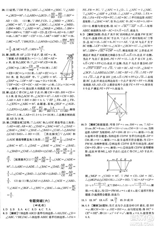 新疆青少年出版社2025年秋神龙教育期末考向标全程跟踪突破测试卷九年级数学全一册鲁教版答案