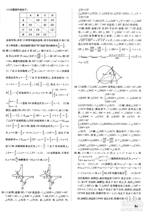 新疆青少年出版社2025年秋神龙教育期末考向标全程跟踪突破测试卷九年级数学全一册鲁教版答案