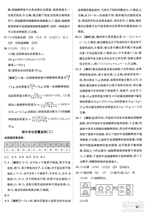 新疆青少年出版社2025年秋神龙教育期末考向标全程跟踪突破测试卷九年级化学全一册鲁教版答案