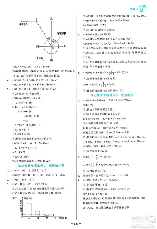 辽宁少年儿童出版社2024年秋世纪金榜金榜小博士课时提优作业六年级数学上册人教版答案