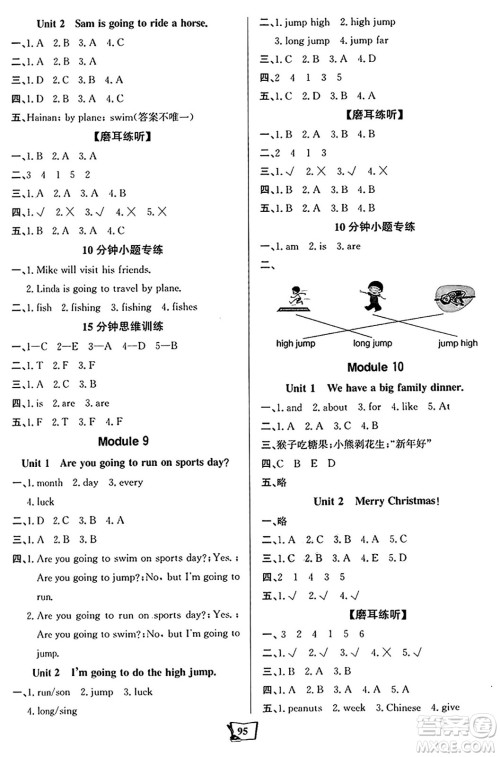 辽宁少年儿童出版社2024年秋世纪金榜金榜小博士课时提优作业四年级英语上册外研版三起点答案 辽宁少年儿童出版社2024年秋世纪金榜金榜小博士课时提优作业四年级英语上册外研版三起点答案
