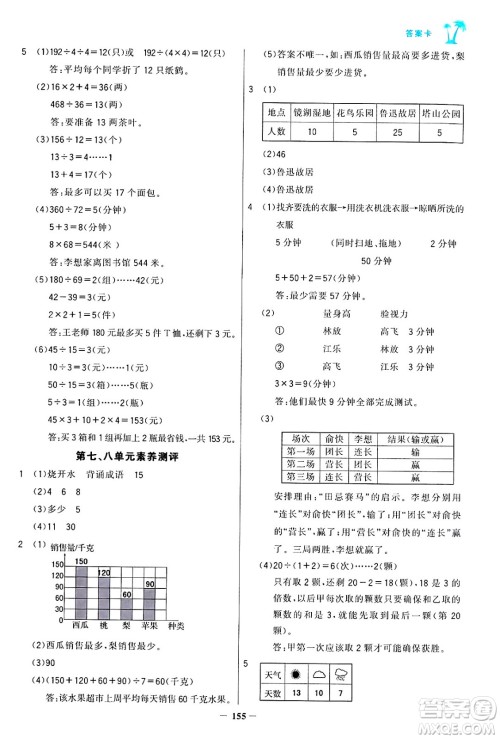 辽宁少年儿童出版社2024年秋世纪金榜金榜小博士课时提优作业四年级数学上册人教版答案 辽宁少年儿童出版社2024年秋世纪金榜金榜小博士课时提优作业四年级数学上册人教版答案