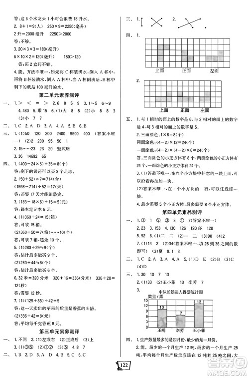 未来出版社2024年秋世纪金榜金榜小博士课时提优作业四年级数学上册苏教版答案