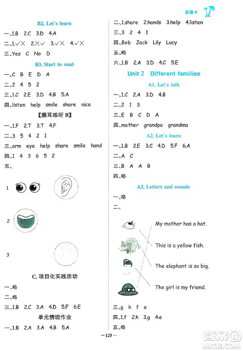 辽宁少年儿童出版社2024年秋世纪金榜金榜小博士课时提优作业三年级英语上册通用版三起点答案