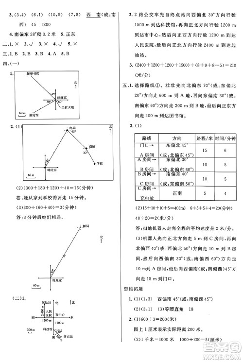 江苏凤凰美术出版社2024年秋广文图书黄冈小博士冲刺100分六年级数学上册人教版答案
