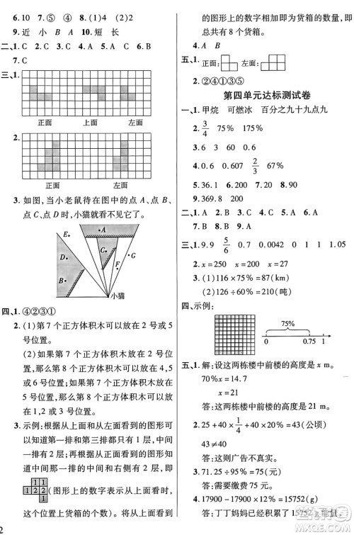 江苏凤凰美术出版社2024年秋广文图书黄冈小博士冲刺100分六年级数学上册北师大版答案