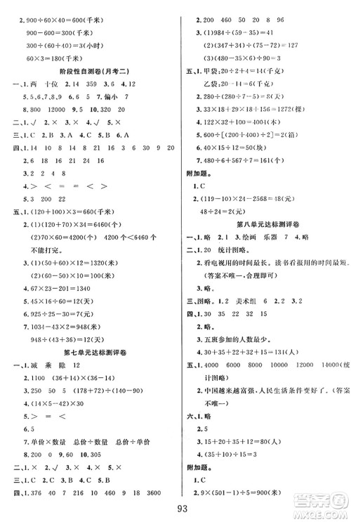 江苏凤凰美术出版社2024年秋广文图书黄冈小博士冲刺100分四年级数学上册青岛版山东专版答案 江苏凤凰美术出版社2024年秋广文图书黄冈小博士冲刺100分四年级数学上册青岛版山东专版答案