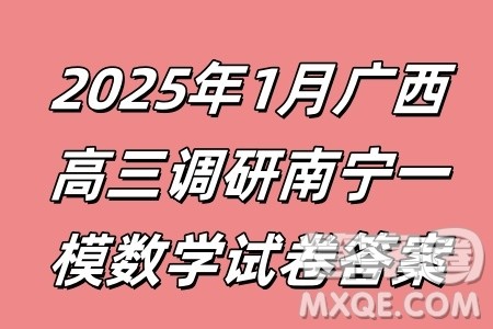 2025年1月广西高三调研南宁一模数学试卷答案