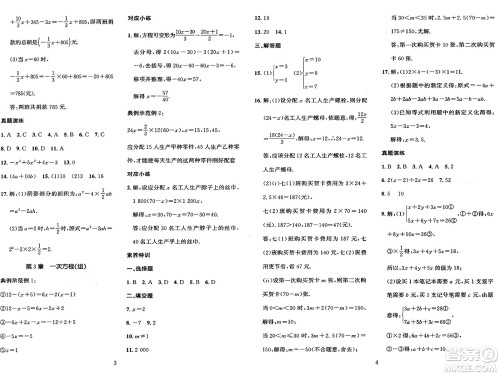 长江出版社2025年鑫浪传媒给力100寒假作业七年级数学湘教版答案