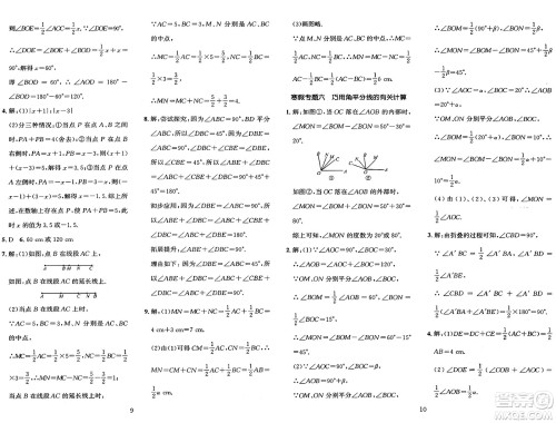 长江出版社2025年鑫浪传媒给力100寒假作业七年级数学湘教版答案