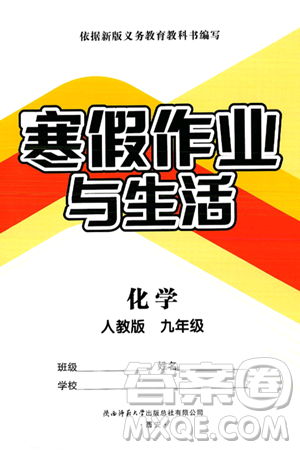 陕西师范大学出版总社有限公司2025年寒假作业与生活九年级化学人教版答案