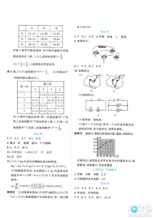 崇文书局2025年七彩假日快乐假期寒假作业九年级理科综合通用版答案 崇文书局2025年七彩假日快乐假期寒假作业九年级理科综合通用版答案
