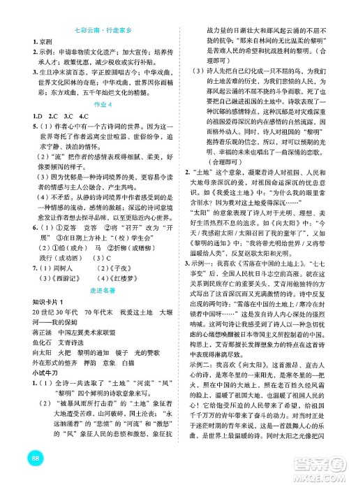 崇文书局2025年七彩假日快乐假期寒假作业九年级文科综合通用版答案