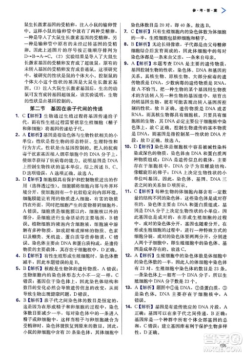 天津教育出版社2025年春学习质量监测八年级生物下册人教版答案