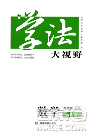 湖南教育出版社2025年春学法大视野九年级数学下册人教版答案