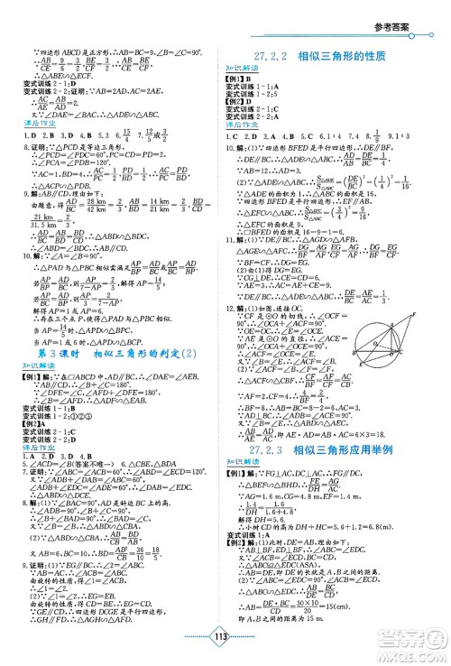 湖南教育出版社2025年春学法大视野九年级数学下册人教版答案