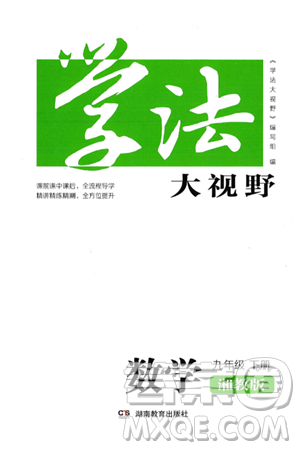湖南教育出版社2025年春学法大视野九年级数学下册湘教版答案 湖南教育出版社2025年春学法大视野九年级数学下册湘教版答案