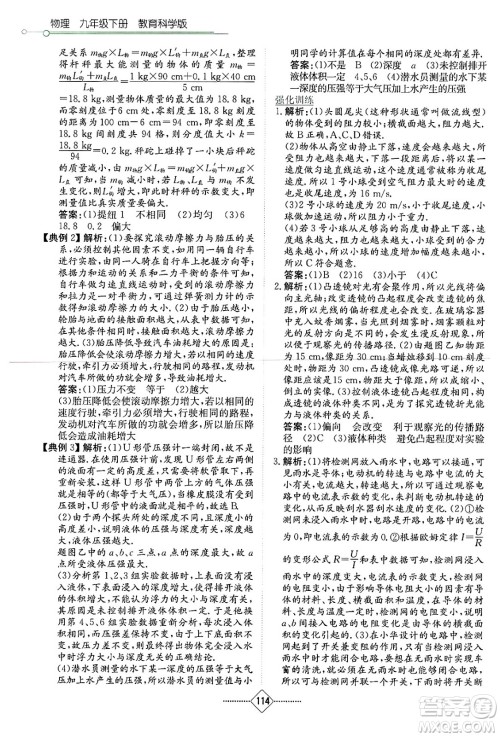 湖南教育出版社2025年春学法大视野九年级物理下册教科版答案