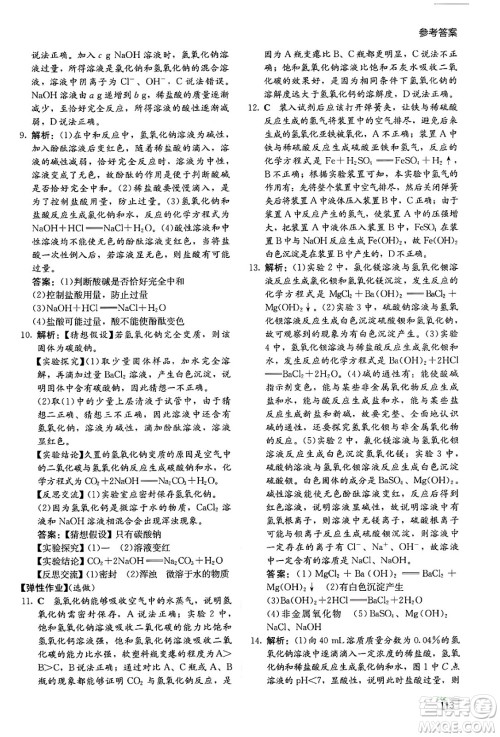 湖南教育出版社2025年春学法大视野九年级化学下册人教版答案 湖南教育出版社2025年春学法大视野九年级化学下册人教版答案