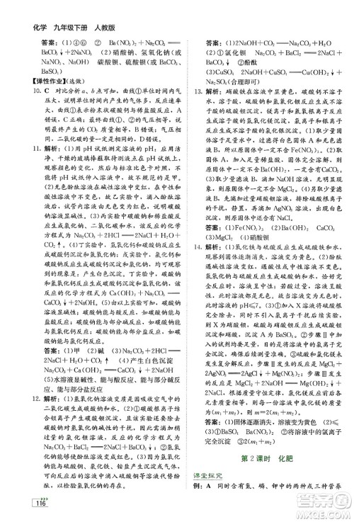 湖南教育出版社2025年春学法大视野九年级化学下册人教版答案 湖南教育出版社2025年春学法大视野九年级化学下册人教版答案