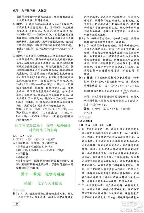 湖南教育出版社2025年春学法大视野九年级化学下册人教版答案 湖南教育出版社2025年春学法大视野九年级化学下册人教版答案
