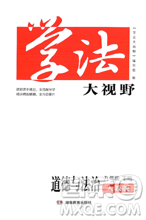 湖南教育出版社2025年春学法大视野九年级道德与法治下册人教版答案