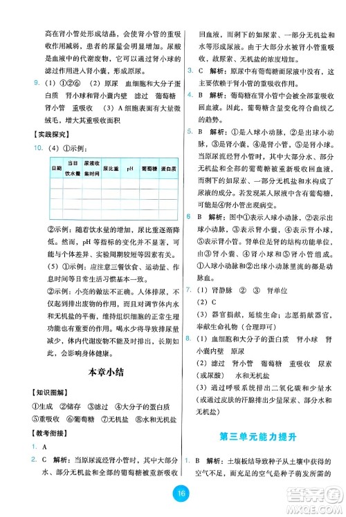 人民教育出版社2025年春能力培养与测试七年级生物下册人教版答案 人民教育出版社2025年春能力培养与测试七年级生物下册人教版答案