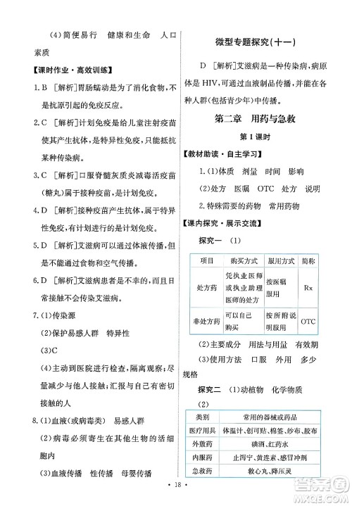 人民教育出版社2025年春能力培养与测试八年级生物下册人教版答案