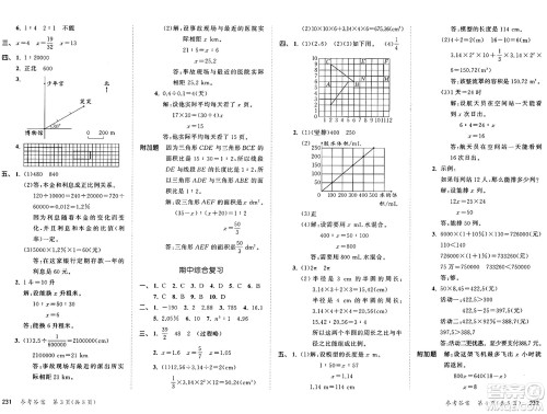 山东画报出版社2025年春53天天练六年级数学下册人教版答案