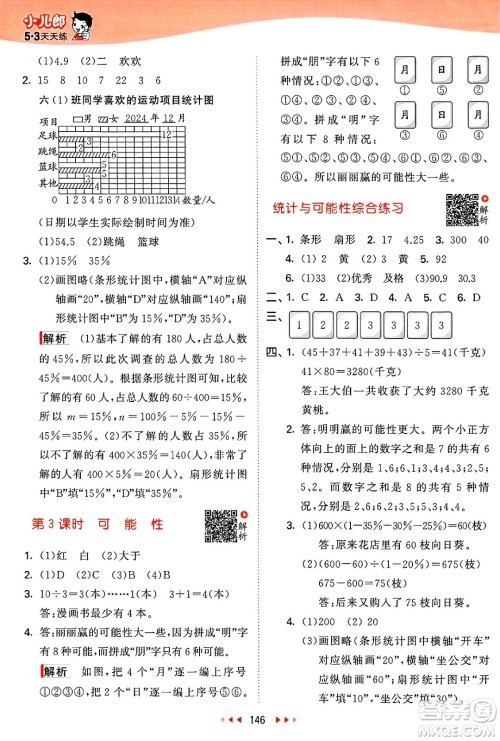 山东画报出版社2025年春53天天练六年级数学下册苏教版答案