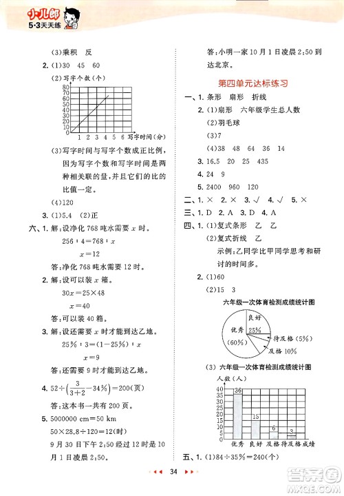 地质出版社2025年春53天天练六年级数学下册西师版答案