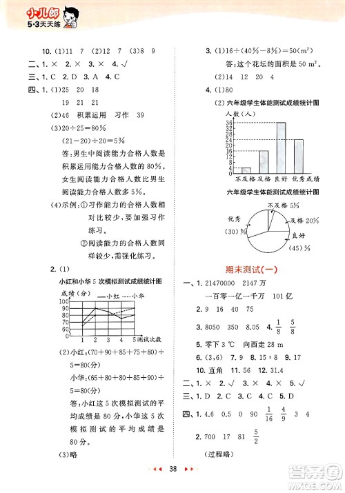 地质出版社2025年春53天天练六年级数学下册西师版答案