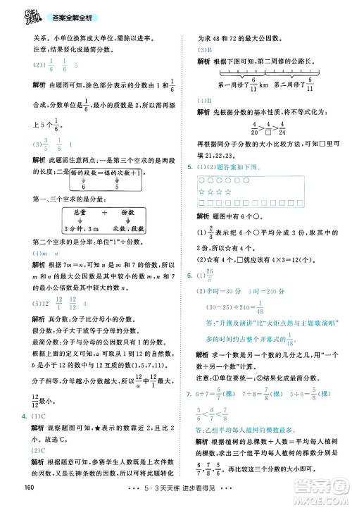 山东画报出版社2025年春53天天练五年级数学下册人教版答案 山东画报出版社2025年春53天天练五年级数学下册人教版答案