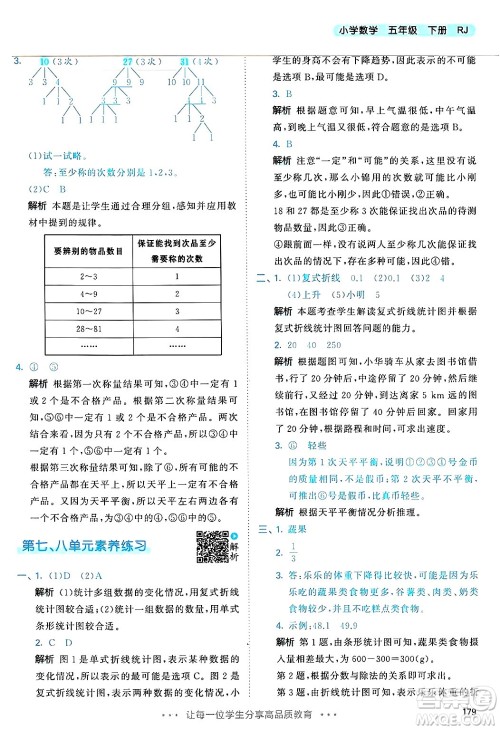山东画报出版社2025年春53天天练五年级数学下册人教版答案 山东画报出版社2025年春53天天练五年级数学下册人教版答案