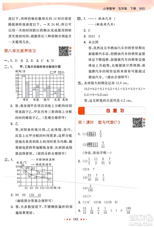 教育科学出版社2025年春53天天练五年级数学下册北师大版答案 教育科学出版社2025年春53天天练五年级数学下册北师大版答案