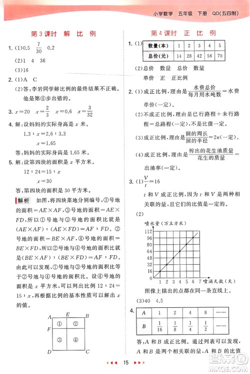 首都师范大学出版社2025年春53天天练五年级数学下册青岛版五四制答案 首都师范大学出版社2025年春53天天练五年级数学下册青岛版五四制答案
