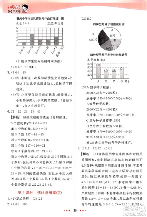 首都师范大学出版社2025年春53天天练五年级数学下册青岛版五四制答案 首都师范大学出版社2025年春53天天练五年级数学下册青岛版五四制答案