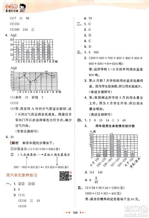 教育科学出版社2025年春53天天练四年级数学下册北师大版答案 教育科学出版社2025年春53天天练四年级数学下册北师大版答案