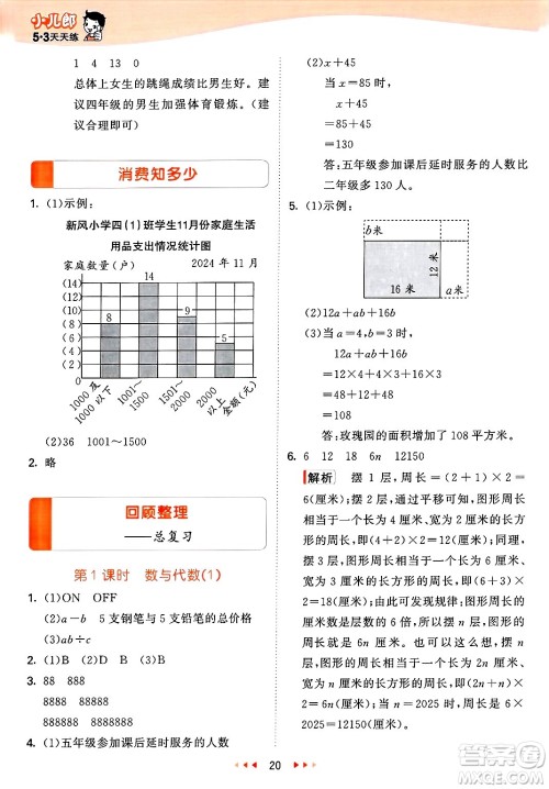 山东画报出版社2025年春53天天练四年级数学下册青岛版答案