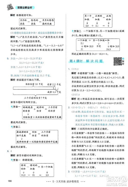 山东画报出版社2025年春53天天练三年级数学下册人教版答案