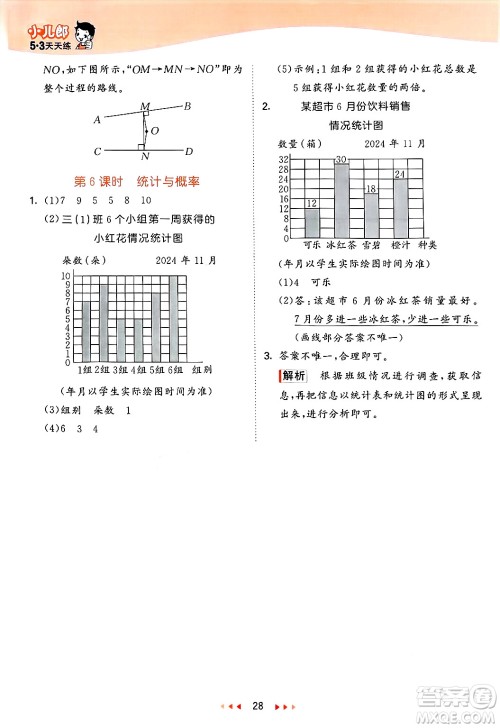 山东画报出版社2025年春53天天练三年级数学下册青岛版五四制答案