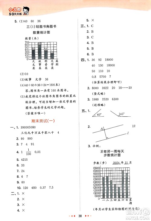 山东画报出版社2025年春53天天练三年级数学下册青岛版五四制答案