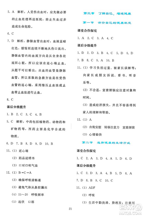 人民教育出版社2025年春同步轻松练习八年级生物下册人教版答案 人民教育出版社2025年春同步轻松练习八年级生物下册人教版答案
