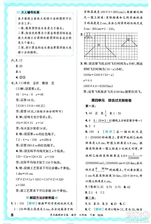 江西人民出版社2025年春王朝霞考点梳理时习卷六年级数学下册人教版答案 江西人民出版社2025年春王朝霞考点梳理时习卷六年级数学下册人教版答案
