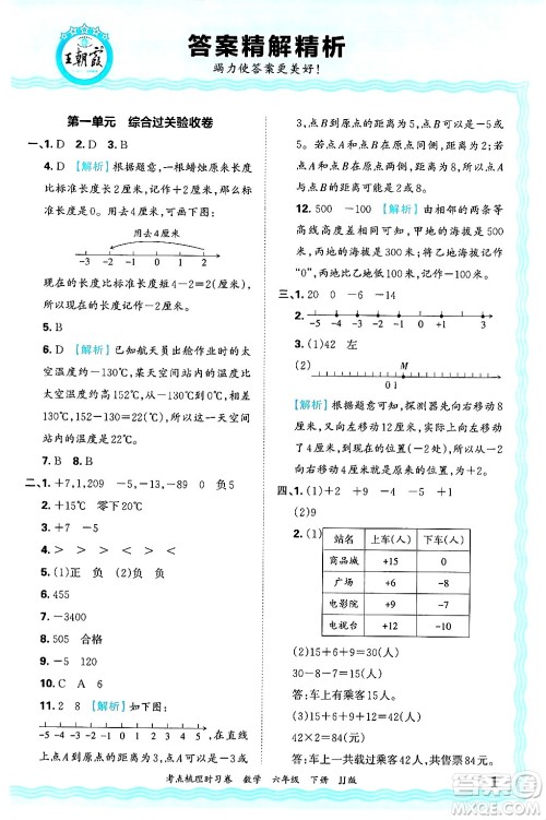 江西人民出版社2025年春王朝霞考点梳理时习卷六年级数学下册冀教版答案 江西人民出版社2025年春王朝霞考点梳理时习卷六年级数学下册冀教版答案