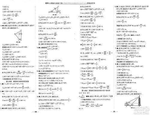 安徽教育出版社2025年春新编基础训练九年级数学下册人教版答案